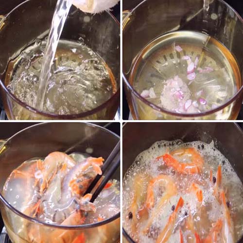 Cách làm tôm hấp nước dừa